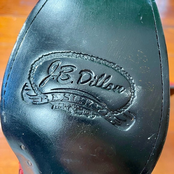 NEW JB DILLON RESERVE Darling Red Glitter Inlay Leather Snip Toe Boot GIFTABLE-8 - Picture 10 of 15